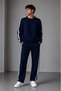 Men's Striped Crewneck Sweat Suit