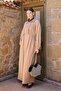 Embroidery Detailed Dress Camel - 4