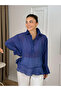 Navy Blue Ruffle Detailed Blouse - 2Y5031 - 4