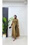 Stone Buckle Detailed Hijab Evening Dress