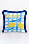 Mediterranean Lemon Plaid Fringed Pillowcase-Fruity Summer Blue Yellow Navy Blue Tassel Throw Pillow Cover - 4