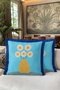 Turquoise Fringed Pillowcase with Flower Vase - Nordic Floral Blue Navy Tassel Throw Pillow Cover - 7