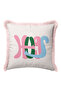 Hugging Arms Written Pop Art Fringed Pillowcase - Pink Tassel Throw Pillow Cover with Abstract Figures - 7