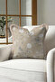 Fringed Pillowcase with Bird and Floral Spring Motifs - Botanical Beige Gray Mink Tassel Throw Pillow Cover - 6
