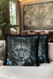 Leopard Jungle Pattern Fringed Pillowcase - Wild Yabohemian Green Black Tassel Throw Pillow Cover - 2