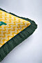 Retro Wavy Not Today Fringed Pillowcase - Text Themed Yellow Cream Green Tassel Throw Pillow Cover - 8