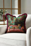 Exotic Leopard Tropical Lounge Fringed Pillowcase - Maximalist Pink Burgundy Tassel Throw Pillow Cover - 7