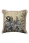 Exotic Elephant Tropical Leaf Motif Fringed Pillowcase-Safari Khaki Mink Tassel Throw Pillow Cover - 3