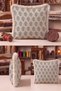 Floral Design Linen Fringed Pillowcase - Botanical Country Beige Gray Mink Tassel Throw Pillow Cover - 2