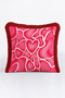 Stylish Decorative Fringed Pillowcase with Romantic Heart Motif - Abstract Love Burgundy Tassel Throw Pillow Cover - 2