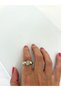 Special Series Zircon Top Dorika Gold Adjustable Steel Ring - 6