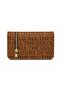 Black Text Patterned Zippered Unisex Wallet