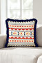 Aztec Ethnic Geometric Fringed Pillowcase - Authentic Bohemian Orange Navy Blue Tassel Throw Pillow Cover