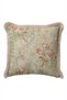 Vintage Floral Elegant Fringed Pillowcase - Romantic Spring Beige Blue Mink Tassel Throw Pillow Cover - 4