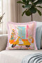 Vespa Floral Summer Pastel Fringe Pillowcase - Artistic Mediterranean Pink Tassel Throw Pillow Cover - 3