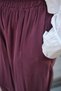 Women's Lace-Up Modal Trousers with Elastic Waist, Plum Color - 5