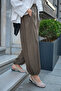 Women's Double Pocket Elastic Waist Lace-Up Modal Trousers Khaki Green - 3