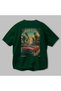 Miami Beach Green Oversize Country City Back Printed Unisex T-Shirt 100% Cotton Premium - 3