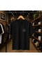 Kule Black Pencil Printed 100% Cotton Oversize Loose Regular Fit Crew Neck T-Shirt