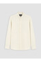 Özmarka New Season Ecru Standard Fit Textured Men's Shirt - 5
