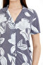 Women's 100% Viscose Floral Patterned Shirt Collar Shorts Set - 4
