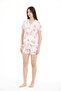 Women's 100% Viscose Floral Patterned Shirt Collar Shorts Set - 5