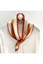 Stripe Patterned Tie Scarf |   Silky Textured Satin Neck Scarf |   Women's Collar, Hair and Bag Accessory |   Orange White