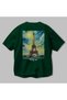 Eiffel Tower France Green Oversize Country City Back Printed Unisex T-Shirt 100% Cotton Premium - 3