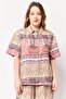 Women 2 Pieces Graphic Print Shirt With Pants Coord Set, Multicolor - 4