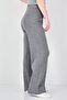 Women Regular Fit Ribbed Wide Leg Pants, Grey - 4