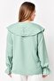 Women V-Neck Long Sleeve Solid Blouse, Sage Green - 3