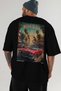 Miami Beach Black Oversize Country City Back Printed Unisex T-Shirt 100% Cotton Premium - 6