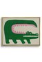 Green Crocodile Kids Wall Art | Portrait Framed Canvas Print | Luxury Modern Decor for Kids Room - 2