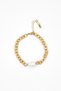 Women Stainless Steel Glass Bead Bracelet, Gold - 3