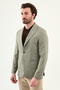 Gray Slim Fit Wide Mono Collar Pocket Men's Jacket Green - 41491.26Y - 4