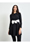 Black Contrast Tie Knot Detail Tunic And Leggings Burkini Set - 2