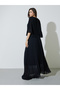 Black Pleated Blouse And Maxi Skirt Co-Ord Set - 5