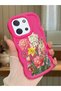 Poco C85 Compatible Case Camera Protector Red Silicone Couple Phone Case Floral Pattern