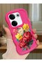 Tecno Camon 20 Pro 4g Compatible Case Camera Protector Red Silicone Couple Phone Case Floral Pattern