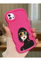 Realme C11 2021 Compatible Case Camera Protector Red Silicone Couple Phone Case Girl Pattern