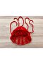 Hand Knitted Red Color Flexible Summer Sequined Mesh Hair Beanie - 4