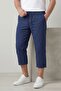 Men's Comfortable Fit 3-Piece Set Navy Blue Capri Gray Shorts Black Trousers Linen Harem Pants Summer Casual Model - 4