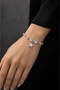 Women's Silver Stone Star Charm Elegant Bracelet (I Love You) - 5