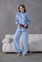 Women's Denim Detailed Linen Shirt Set - 2