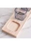 Ambrose Wood Set 5 Candle Holders with Tray 38x9.9x1.4cm - Grey - 2
