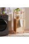 Zora 2 Tier Bamboo Shelf with Laundry Hamper 40x30x95cm-Natural