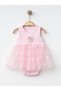 Baby Girl Floral Tulle Snap-On Dress Birthday Special Occasion Dress 100% Cotton (Tight Fit)