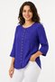 100% Organic Cotton Women's Authentic Blouse with Embroidered Front and Button Detail - 3