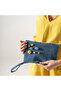 Convertible 2-in-1 Denim Clutch Handbag and Striped Shopping Shoulder Bag - 6