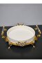 Oven Dish Bowl Luxury Serving Plate Bowl Gold Silver Serving Plate Striped Tableware Kitchen Home - 2